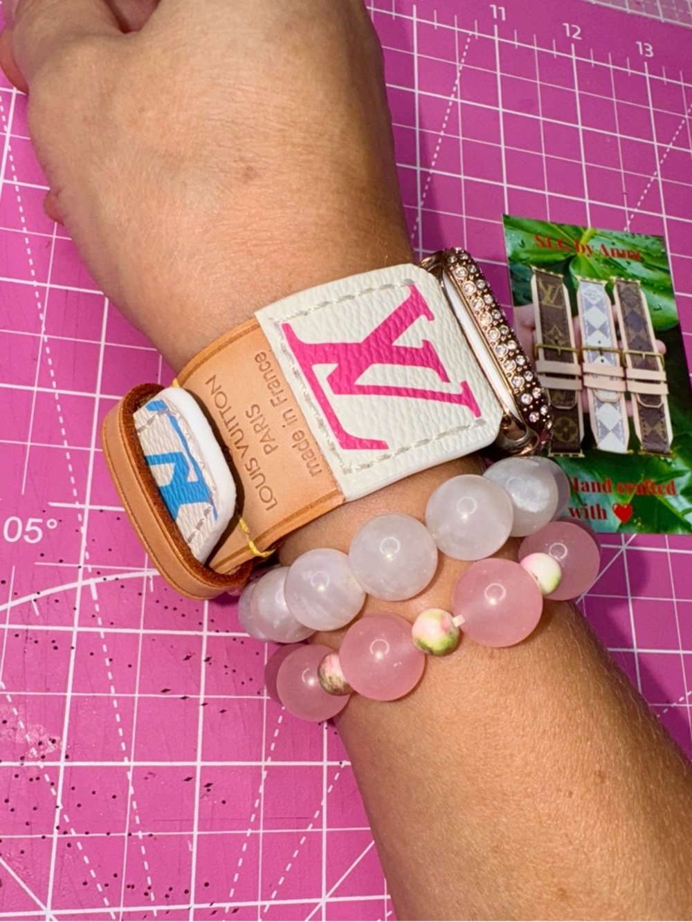 🌹 Louis Vuitton Poignet Multicolor Apple Watch band Handmade